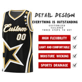 Custom Black Shoulder Stars Graffiti Pattern Sets Basketball Jersey