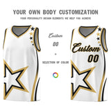 Custom White Shoulder Stars Graffiti Pattern Sets Basketball Jersey