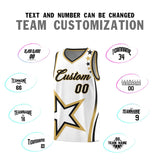 Custom White Shoulder Stars Graffiti Pattern Sets Basketball Jersey