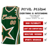 Custom Green Shoulder Stars Graffiti Pattern Sets Basketball Jersey
