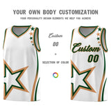 Custom White Shoulder Stars Graffiti Pattern Sets Basketball Jersey