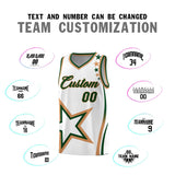 Custom White Shoulder Stars Graffiti Pattern Sets Basketball Jersey