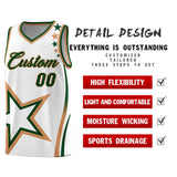 Custom White Shoulder Stars Graffiti Pattern Sets Basketball Jersey