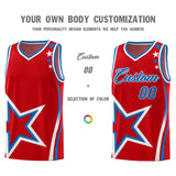 Custom Red Shoulder Stars Graffiti Pattern Sets Basketball Jersey