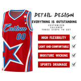 Custom Red Shoulder Stars Graffiti Pattern Sets Basketball Jersey
