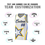 Custom White Shoulder Stars Graffiti Pattern Sets Basketball Jersey
