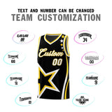 Custom Black Shoulder Stars Graffiti Pattern Sets Basketball Jersey