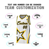 Custom White Shoulder Stars Graffiti Pattern Sets Basketball Jersey