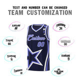 Custom Navy Shoulder Stars Graffiti Pattern Sets Basketball Jersey