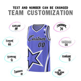 Custom Purple Shoulder Stars Graffiti Pattern Sets Basketball Jersey