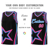Custom Black Shoulder Stars Graffiti Pattern Sets Basketball Jersey