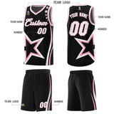 Custom Black Shoulder Stars Graffiti Pattern Sets Basketball Jersey