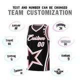 Custom Black Shoulder Stars Graffiti Pattern Sets Basketball Jersey