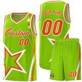 Custom Neon Green Shoulder Stars Graffiti Pattern Sets Basketball Jersey