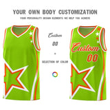 Custom Neon Green Shoulder Stars Graffiti Pattern Sets Basketball Jersey