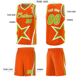 Custom Orange Shoulder Stars Graffiti Pattern Sets Basketball Jersey