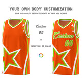 Custom Orange Shoulder Stars Graffiti Pattern Sets Basketball Jersey