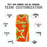 Custom Orange Shoulder Stars Graffiti Pattern Sets Basketball Jersey