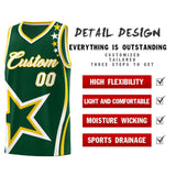 Custom Hunter Green Shoulder Stars Graffiti Pattern Sets Basketball Jersey