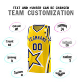 Custom Gold Shoulder Stars Graffiti Pattern Sets Basketball Jersey