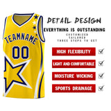 Custom Gold Shoulder Stars Graffiti Pattern Sets Basketball Jersey