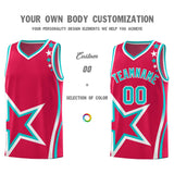 Custom Red Shoulder Stars Graffiti Pattern Sets Basketball Jersey