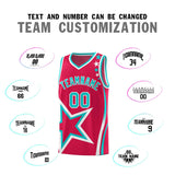 Custom Red Shoulder Stars Graffiti Pattern Sets Basketball Jersey