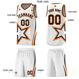 Custom White Shoulder Stars Graffiti Pattern Sets Basketball Jersey