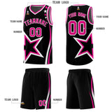 Custom Black Shoulder Stars Graffiti Pattern Sets Basketball Jersey