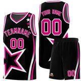 Custom Black Shoulder Stars Graffiti Pattern Sets Basketball Jersey