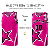 Custom Pink Shoulder Stars Graffiti Pattern Sets Basketball Jersey