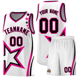 Custom White Shoulder Stars Graffiti Pattern Sets Basketball Jersey