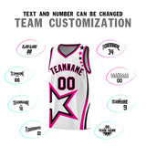 Custom White Shoulder Stars Graffiti Pattern Sets Basketball Jersey