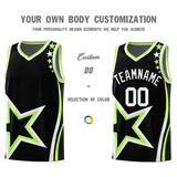 Custom Black Shoulder Stars Graffiti Pattern Sets Basketball Jersey
