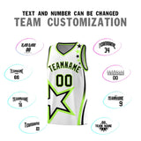 Custom White Shoulder Stars Graffiti Pattern Sets Basketball Jersey