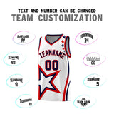 Custom White Shoulder Stars Graffiti Pattern Sets Basketball Jersey