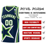 Custom Navy Shoulder Stars Graffiti Pattern Sets Basketball Jersey