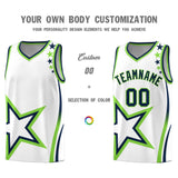 Custom White Shoulder Stars Graffiti Pattern Sets Basketball Jersey