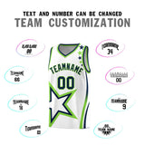 Custom White Shoulder Stars Graffiti Pattern Sets Basketball Jersey