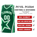 Custom Green Shoulder Stars Graffiti Pattern Sets Basketball Jersey