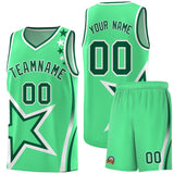 Custom Green Shoulder Stars Graffiti Pattern Sets Basketball Jersey