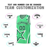 Custom Green Shoulder Stars Graffiti Pattern Sets Basketball Jersey