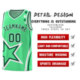 Custom Green Shoulder Stars Graffiti Pattern Sets Basketball Jersey
