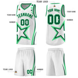 Custom White Shoulder Stars Graffiti Pattern Sets Basketball Jersey