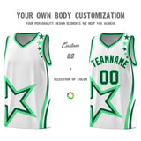 Custom White Shoulder Stars Graffiti Pattern Sets Basketball Jersey