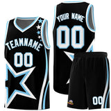 Custom Black Shoulder Stars Graffiti Pattern Sets Basketball Jersey