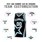 Custom Black Shoulder Stars Graffiti Pattern Sets Basketball Jersey