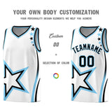 Custom White Shoulder Stars Graffiti Pattern Sets Basketball Jersey