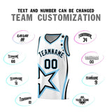 Custom White Shoulder Stars Graffiti Pattern Sets Basketball Jersey