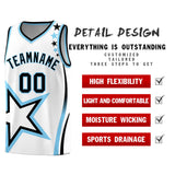 Custom White Shoulder Stars Graffiti Pattern Sets Basketball Jersey